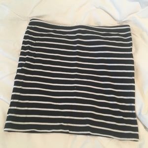 Striped Black and White Bodycon Skirt